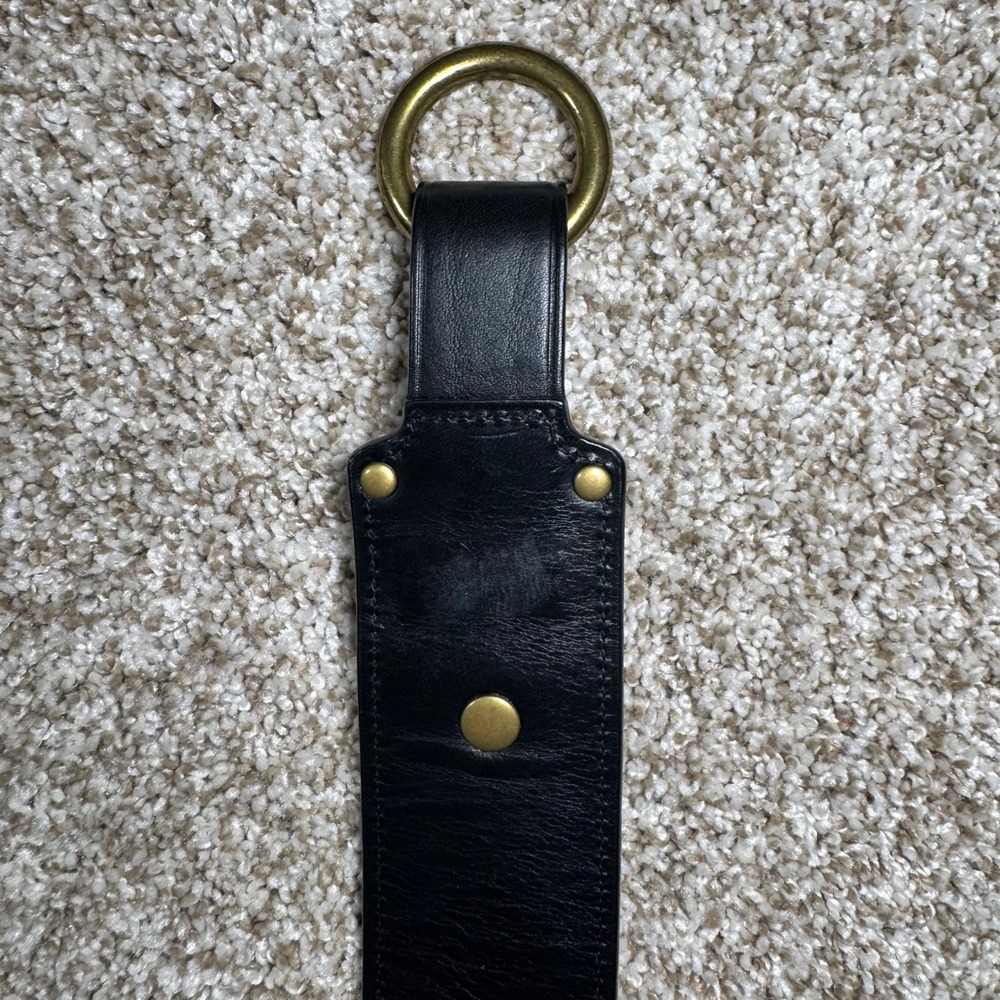 Coach Leather Horsebit Style Belt Brass Double Rings Branded Studs - Picture 14 of 16